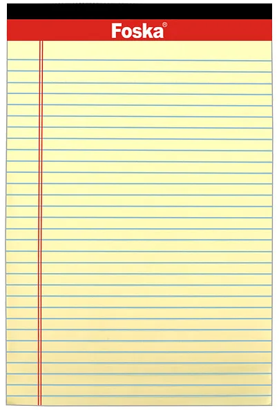 Libreta Rayada Foska Tamaño Legal 8.5" x 14", Amarillo