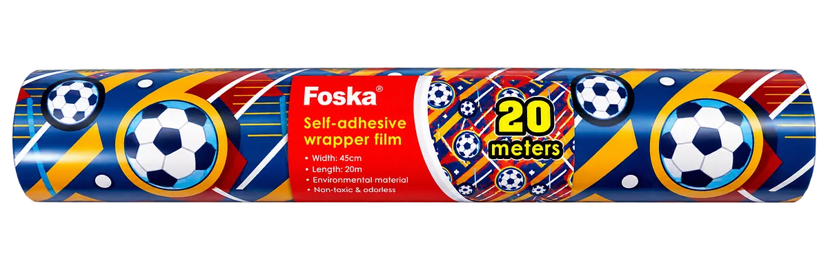 Rollo Plástico Adhesivo Foska para Forrar Libros, Fútbol