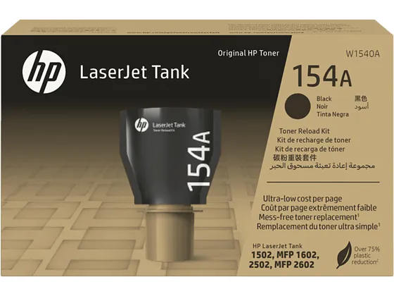 Toner de Recarga HP 154A (W1540A), Negro para Impresora Laserjet Tank 1602W y 2602SDW