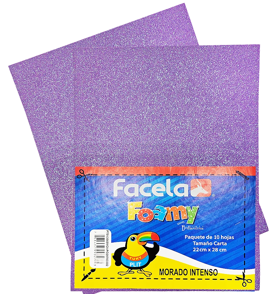 Foamy Escarchado 9" x 12", Morado Intenso, 10 Hojas