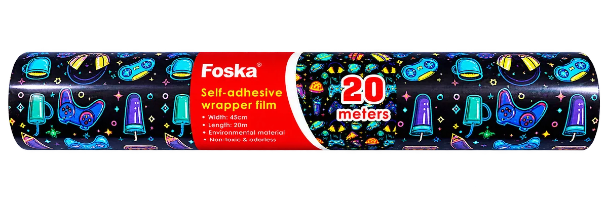 Rollo Plástico Adhesivo Foska para Forrar Libros, Gaming